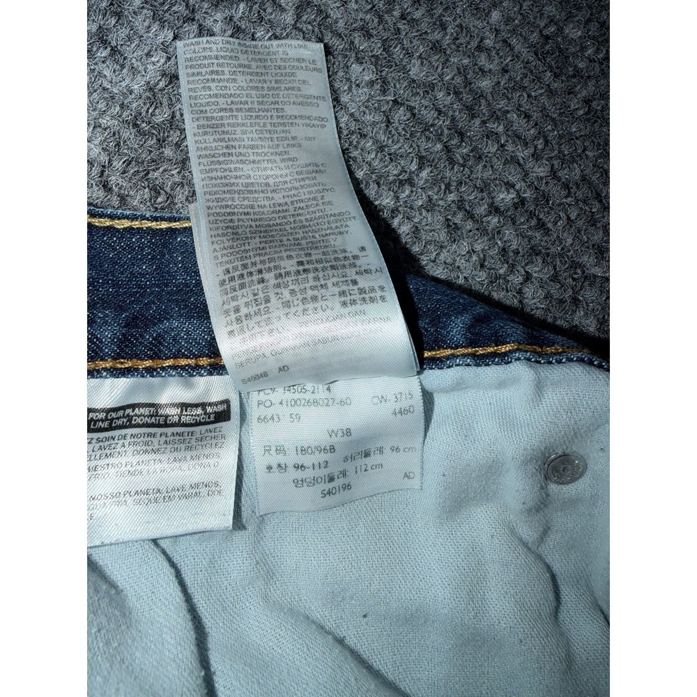 Levi's 505 Regular Fit Denim Shorts Men's Size 38 Dark Wash Jorts - Picture 3 of 9